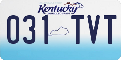 KY license plate 031TVT