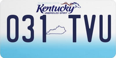 KY license plate 031TVU