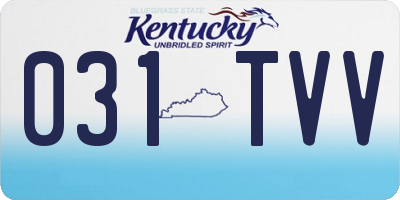 KY license plate 031TVV
