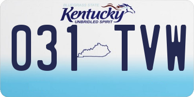 KY license plate 031TVW