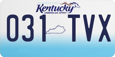 KY license plate 031TVX