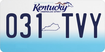 KY license plate 031TVY