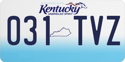 KY license plate 031TVZ