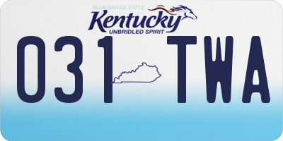 KY license plate 031TWA