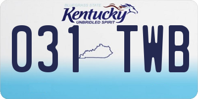 KY license plate 031TWB