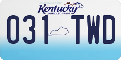 KY license plate 031TWD