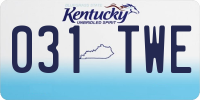 KY license plate 031TWE