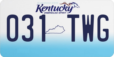 KY license plate 031TWG