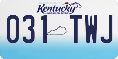 KY license plate 031TWJ