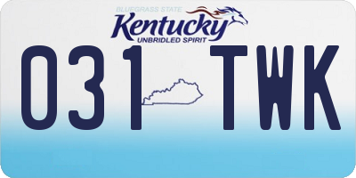 KY license plate 031TWK