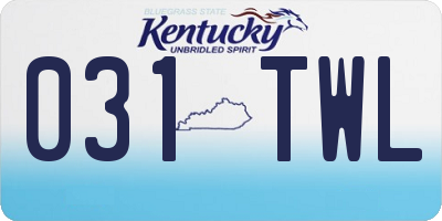 KY license plate 031TWL