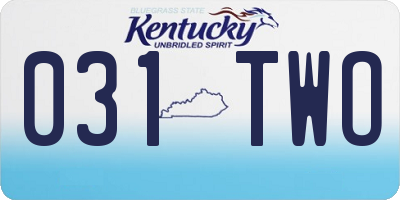KY license plate 031TWO