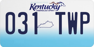 KY license plate 031TWP
