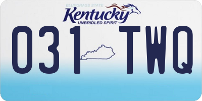 KY license plate 031TWQ