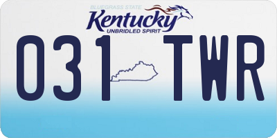 KY license plate 031TWR