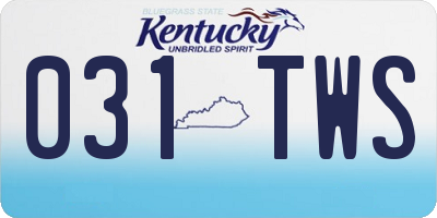 KY license plate 031TWS