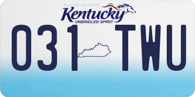 KY license plate 031TWU