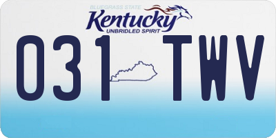 KY license plate 031TWV