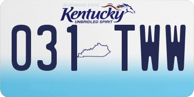 KY license plate 031TWW