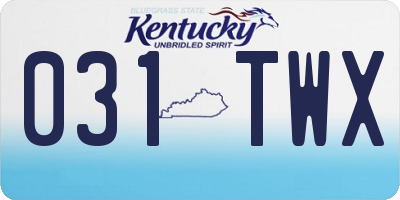KY license plate 031TWX