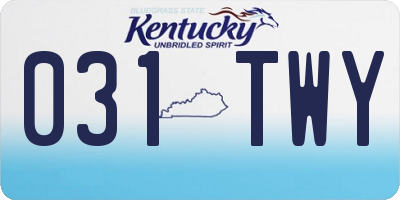 KY license plate 031TWY