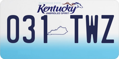KY license plate 031TWZ