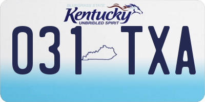 KY license plate 031TXA