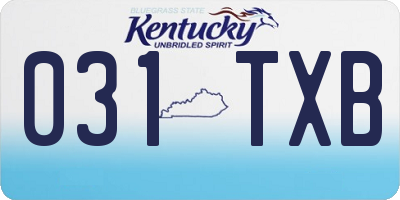 KY license plate 031TXB