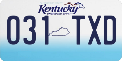 KY license plate 031TXD