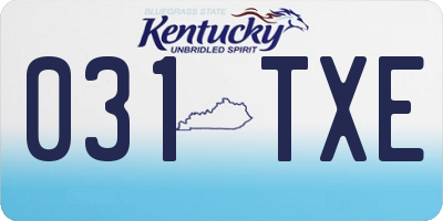 KY license plate 031TXE