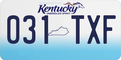 KY license plate 031TXF