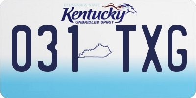 KY license plate 031TXG
