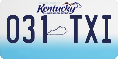 KY license plate 031TXI