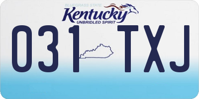 KY license plate 031TXJ