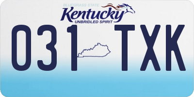KY license plate 031TXK