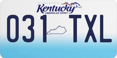 KY license plate 031TXL