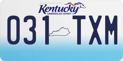 KY license plate 031TXM