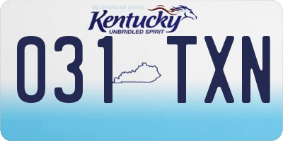 KY license plate 031TXN