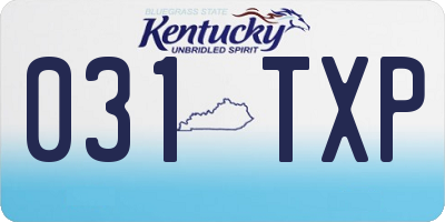 KY license plate 031TXP