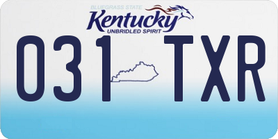 KY license plate 031TXR