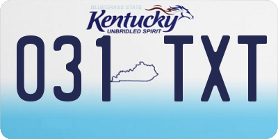 KY license plate 031TXT