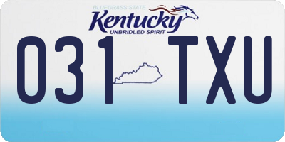 KY license plate 031TXU