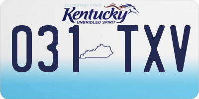 KY license plate 031TXV