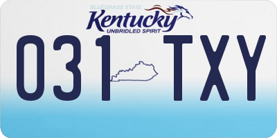 KY license plate 031TXY