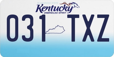 KY license plate 031TXZ