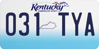 KY license plate 031TYA