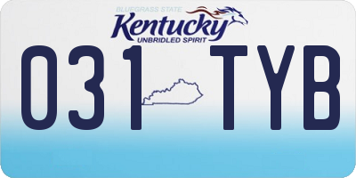 KY license plate 031TYB