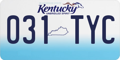 KY license plate 031TYC