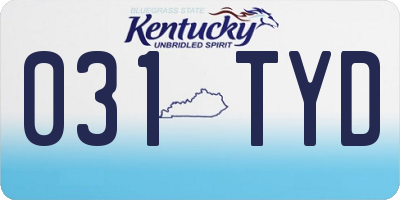 KY license plate 031TYD