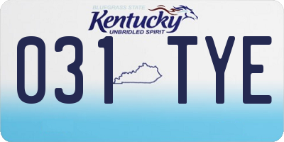 KY license plate 031TYE